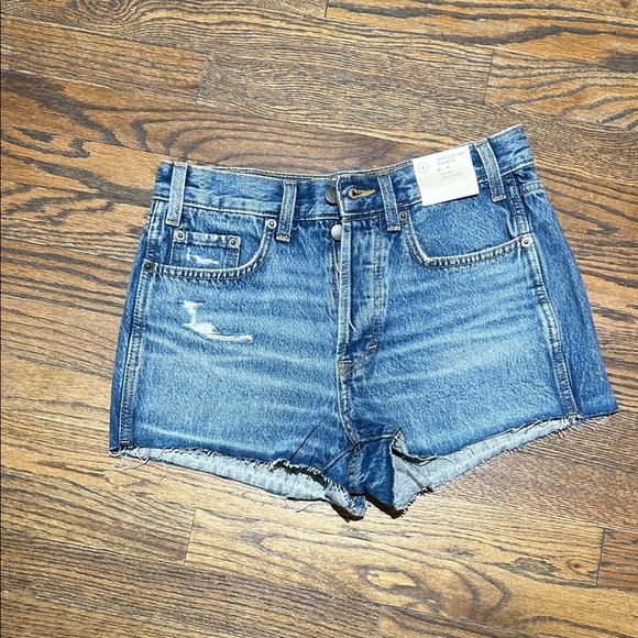 Pants - High rise Mini Cut Off Classic Blue Denim Women's Shorts